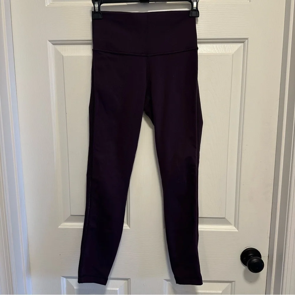 Lululemon Women’s Purple Leggings See Through Mesh Side Yoga Running